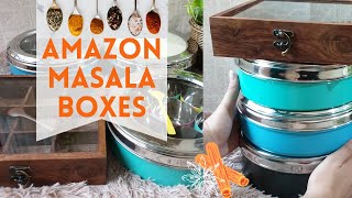 Amazon Spice Boxes Review  Indian Masala Dabba  Indian Spice Box  Steel Square Masala Dabba [upl. by Ayikur]