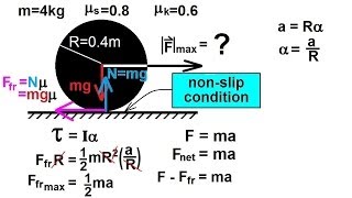 Physics 111 Rigid Body Rotation 5 of 10 Acceleration amp Friction of a Car Tire Ex2 [upl. by Ida425]