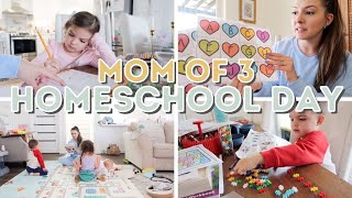 FULL HOMESCHOOL DAY IN THE LIFE PRESCHOOL  KINDERGARTEN  MOM OF THREE  KAYLA BUELL [upl. by Granthem102]