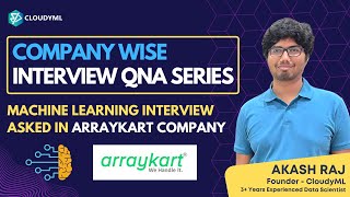 Machine learning interview question by Arraykart company [upl. by Naujek]