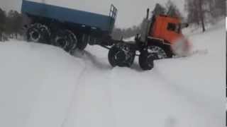 truck KAMAZ 8x8 in snow [upl. by Torrey685]