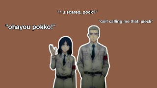 porco and pieck being soulmate for 3 minutes straight [upl. by Sprung]