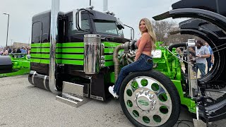 BIGGEST TRUCK show in America First Ever 28” wheels on a SEMI  MATS 2024 Mid America Truck SHOW [upl. by Selmore]