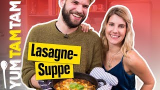 LASAGNE als SUPPE  LasagneSuppe mit Mozzarella amp Spinat  yumtamtam [upl. by Onoitna]