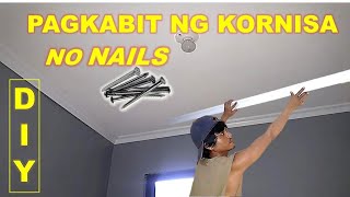 PAANO MAGKABIT NG KORNISA NA WALANG PAKO  DIY [upl. by Repotsirhc]