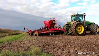 John Deere 8020 SOUND   JD 8520 amp Vaderstad Rapid A800S [upl. by Arrad248]