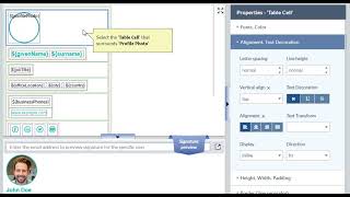 Align email signature fields to left right center [upl. by Eimia]