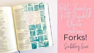 Bible Journaling With Household Objects Part One Forks [upl. by Gurl]