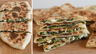 Spinach and Cheese Gozleme Recipe [upl. by Anailli862]