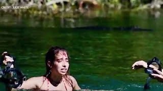 Alligator attack Gator bites womans head as shes snorkeling in Florida river [upl. by Ervin]