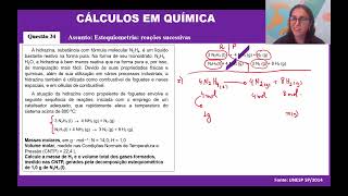 Exercício 034  A hidrazina substância com fórmula molecular N2H4 é um líquido bastante r [upl. by Aicener897]