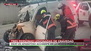 Canal13Puebla ⚠️ Tres personas lesionadas tras un accidente en la carretera MéxicoPuebla [upl. by Belak501]