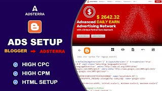 How to Setup Adsterra ADS on blogger Website  Direct Link  Blogger Post [upl. by Favien]