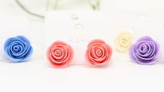 Polymer Clay Earrings Simple yet elegant roses [upl. by Sadye293]