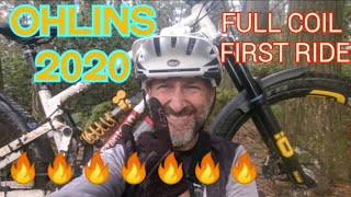 OHLINS 2020 M2 amp TTX COIL ENDURO SUSPENSION FIRST RIDE [upl. by Adni670]