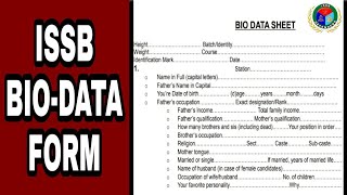 How to fill Biodata form in ISSB  ISSB DEFENDERS [upl. by Acquah]