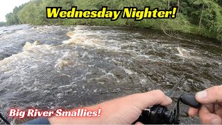 Wild Wednesday Nighter Catching Big River Smallmouth Bass [upl. by Ydissac]