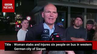 Woman stabs and injures six people on bus in western German city of Siegen [upl. by Er743]