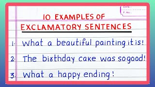 EXAMPLES OF EXCLAMATORY SENTENCES  5  10 Examples of EXCLAMATORY SENTENCES [upl. by Nelra]