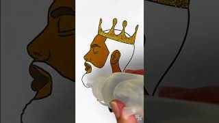 DIY glitter Beard King wear gold crown coloring ideas for kids kids king crown beard craft [upl. by Celestine]