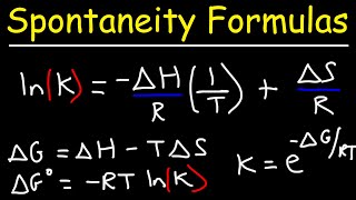 Entropy Enthalpy amp Gibbs Free Energy  Chemistry Spontaneity Formulas [upl. by Jabin886]