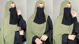 Hijab With Half Niqab  Half Niqab Hijab Tutorial  Hijab With Niqab [upl. by Marie]