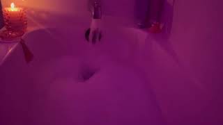 Bathtub Filling ASMR  Pink Bubble Bath with Candle  White Noise for Sleep [upl. by Lilybel]