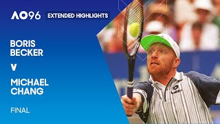 Boris Becker v Michael Chang Extended Highlights  Australian Open 1996 Final [upl. by Sansbury]