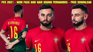 PES 2021  NEW FACE AND HAIR BRUNO FERNANDES  TATTOOS  4K [upl. by Ikila433]