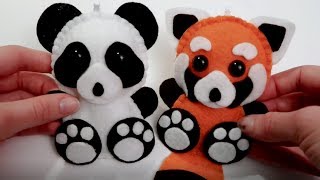 Panda Bear Plush Tutorial 🐼  Easy amp Cute Felt Craft [upl. by Deeann687]