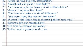 Top 20 Lines On Afforestation  Best Slogans On Afforestation [upl. by Benia349]