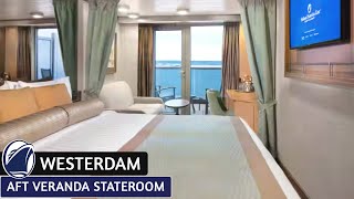 HAL Westerdam  Aft Veranda Stateroom Walkthrough Tour amp Review 4K  Holland America Line [upl. by Hapte]