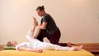 Thaimassage amp Holistic Bodywork 01 Hamstring Stretches by Pascal BeAumArt [upl. by Yaffit]