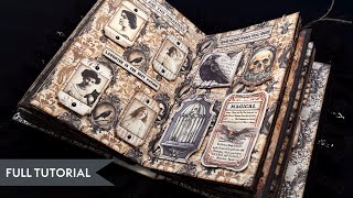 MWCJ 7 in 1 Skulls And Ravens FULL TUTORIAL Printable Junk Journal Kit Gothic Paper Crafting [upl. by Ahsiuqel]