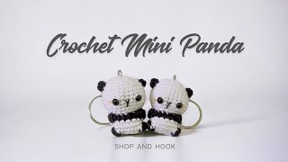 EASY NOSEW CROCHET MINI PANDA VIDEO TUTORIAL [upl. by Ahsienod]