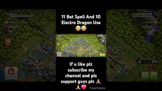 11 Bat Spell And 10 Electro Dragon Use😂😂 clashofclans abhayrikhi coc gamingshorts gaming [upl. by Menard]