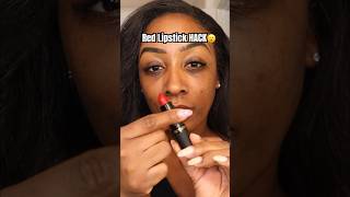 This RED Lipstick Hack is Insane 🤯 makeuphack makeuphacks [upl. by Yelbmik558]