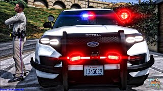 Playing GTA 5 As A POLICE OFFICER Highway Patrol CHP GTA 5 Lspdfr Mod 4K [upl. by Pepita]