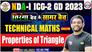 NDA 2023 Technical Maths  Properties of Triangle Maths Class  Indian Coast Guard GD Maths [upl. by Lay]