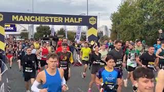 Manchester Half Marathon Light Blue Wave Start 13 October 2024 an amazing sight… [upl. by Madelon990]