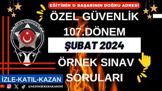 Özel Güvenlik 107 108 109 Dönem Sınavı Örnek Sınav Soruları Özel Güvenlik Sınav Soruları2024 [upl. by Asiilanna]