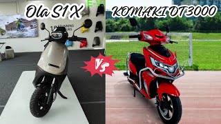 OLA S1X  KOMAKI DT 3000  OLA S1X Vs KOMAKI DT 3000 REVIEW RANGE TOP SPEED BATTERY [upl. by Eidas]