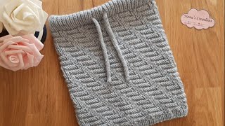 Scaldacollo uomo ai ferri  Knitted neck warmer for men  Cuello para hombre a dos agujas [upl. by Iaoh360]