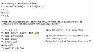 Macroeconomics Solving for Equilibrium Income in the Goods Market [upl. by Nelan818]