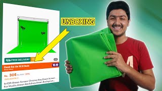 Green Screen Unboxing  Best Green Screen only in Rs 300  Green Screen Review [upl. by Sedecram]