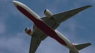 Air India Boeing 777232LR Gusty Departure  Heathrow [upl. by Rengaw]