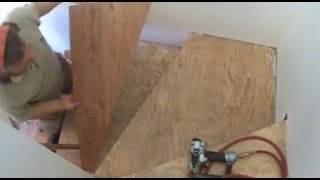 How To Installing Laminate Flooring on StairsStair Tread Installation DIY Mryoucandoityourself [upl. by Eirahs]