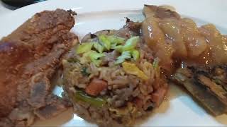 Grilled  Fried Pork Chop amp Stewed Apples  wild rices  veg [upl. by Schild]