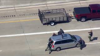 High speed chase through Detroit ends with suspect climbing on moving car [upl. by Alywt]