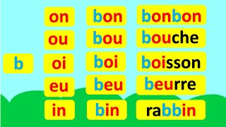 apprendre à lire le français pour enfants combinatoire de la lettre b avec les voyelles composés [upl. by Rama]